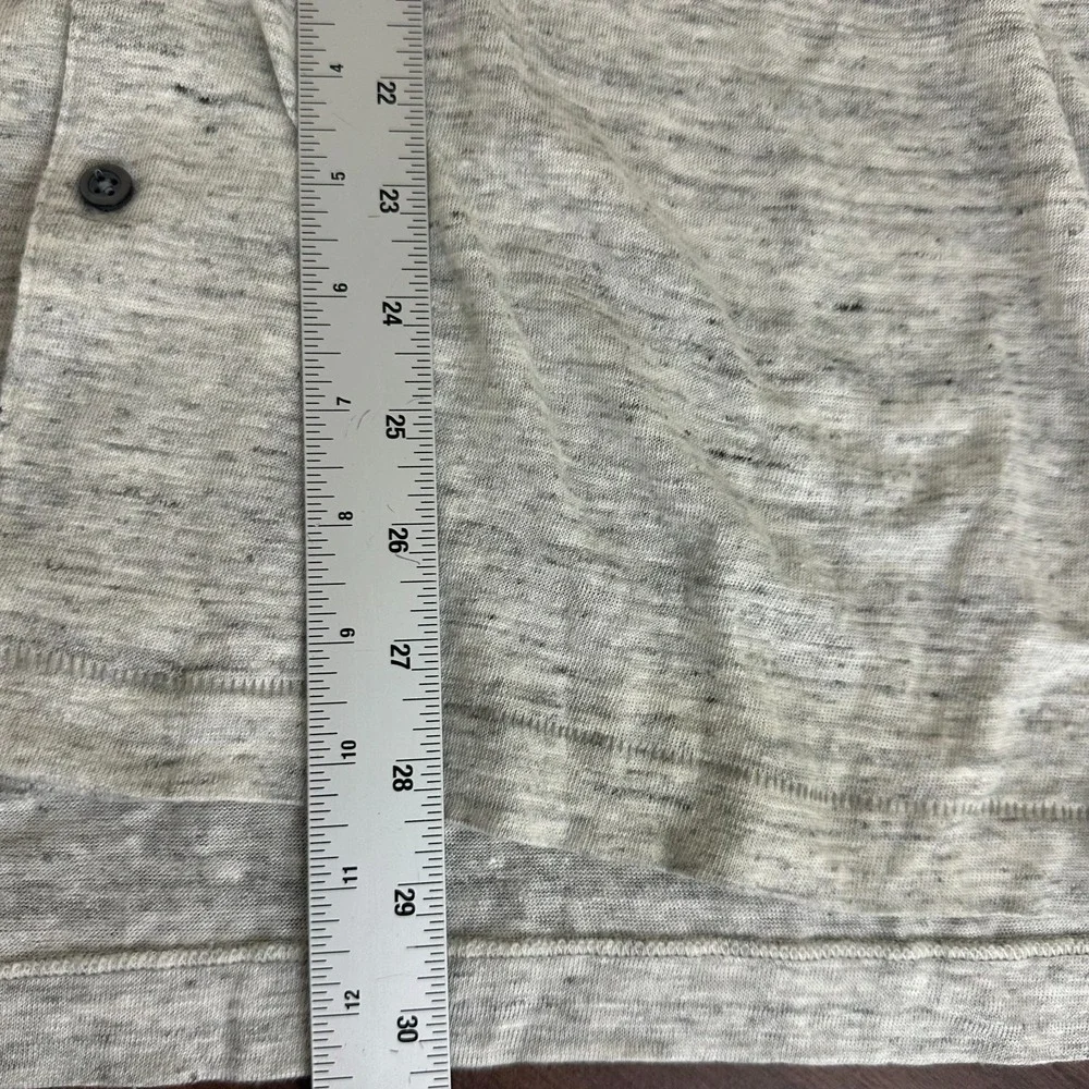 Banana Republic 100% Linen Soft Shirt Gray Camp Short Sleeve Button Up Mens L